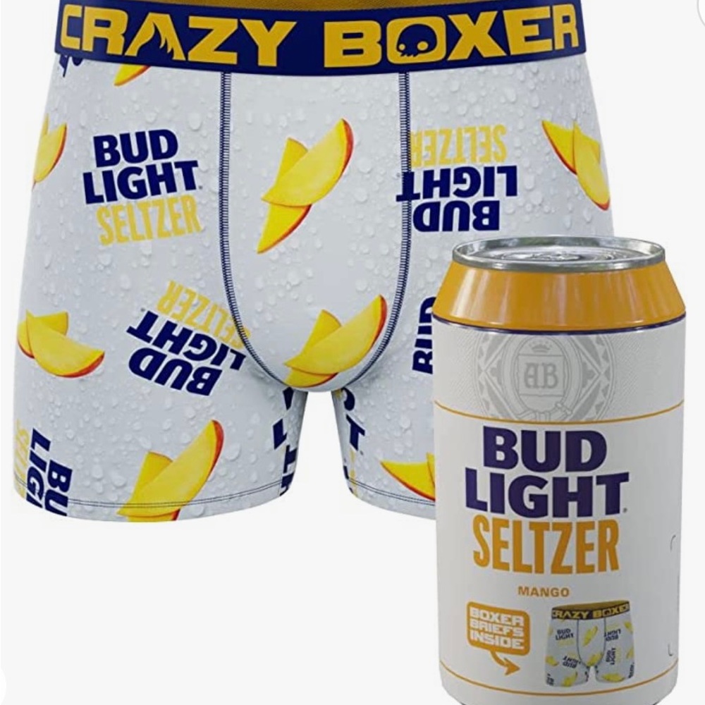 CRAZYBOXER Bud Light Seltzer Mango Men's Boxer briefs (Creative Packaging)
